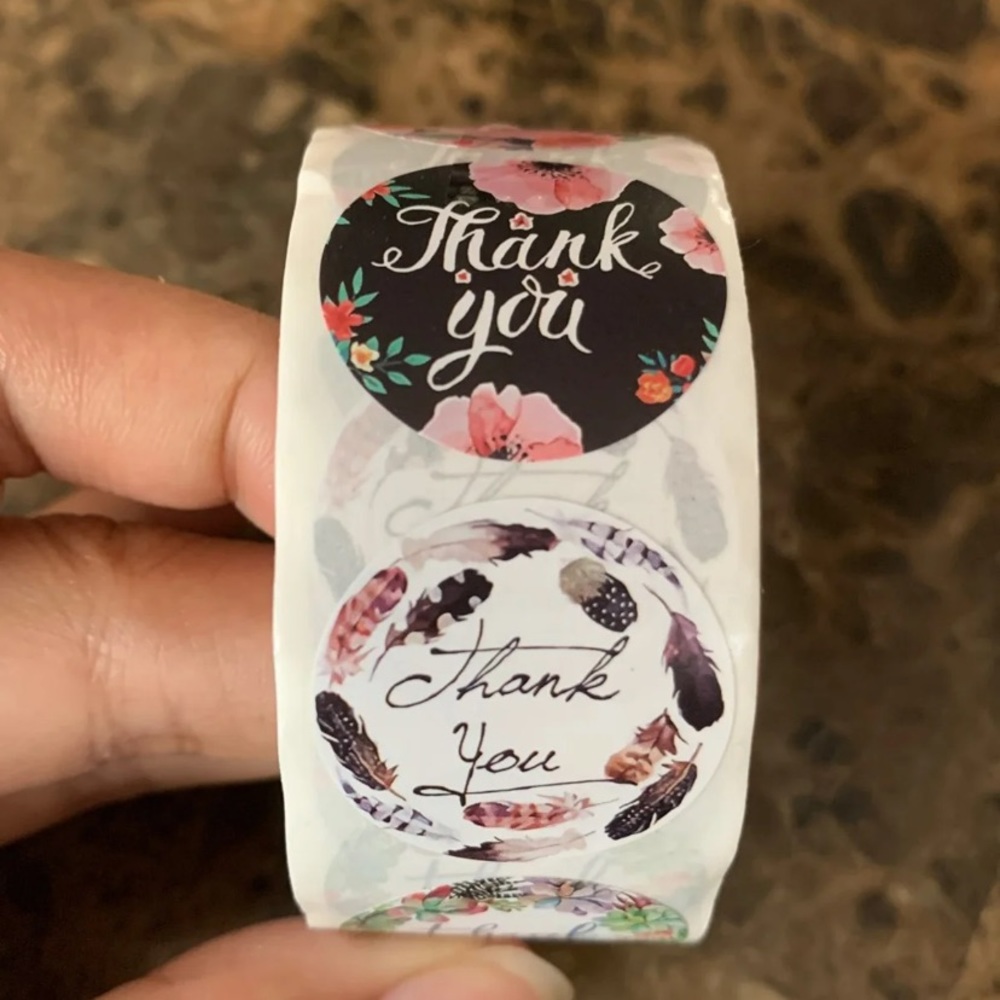 500 thank you stickers